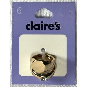 Claire's Set Of 2 Gold Tone Rings Sz 6 NWT